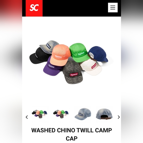 Supreme Washed Chino Twill Camp Cap *SS24* *NWT* - Picture 3 of 6